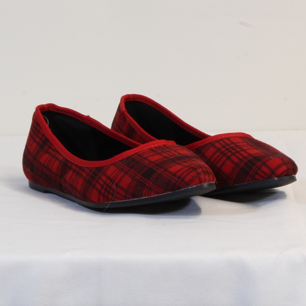 Serengeti Red Black Plaid Ballet Flats Size EU 37 US 7